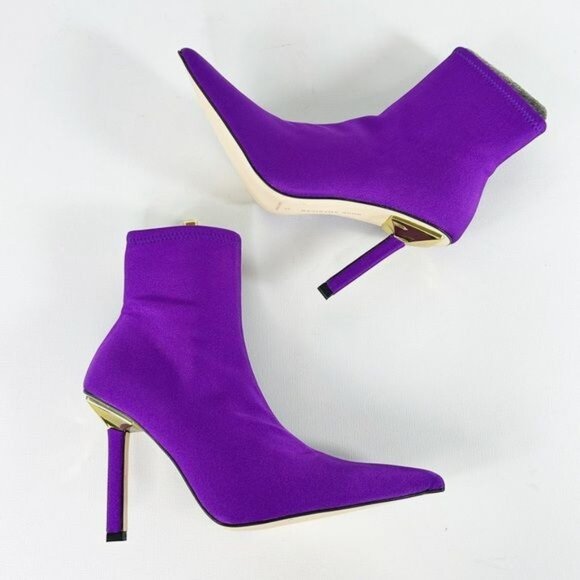 Good American Shoes - NEW Good American High Kickstand Neoprene Bootie Purple Size 10